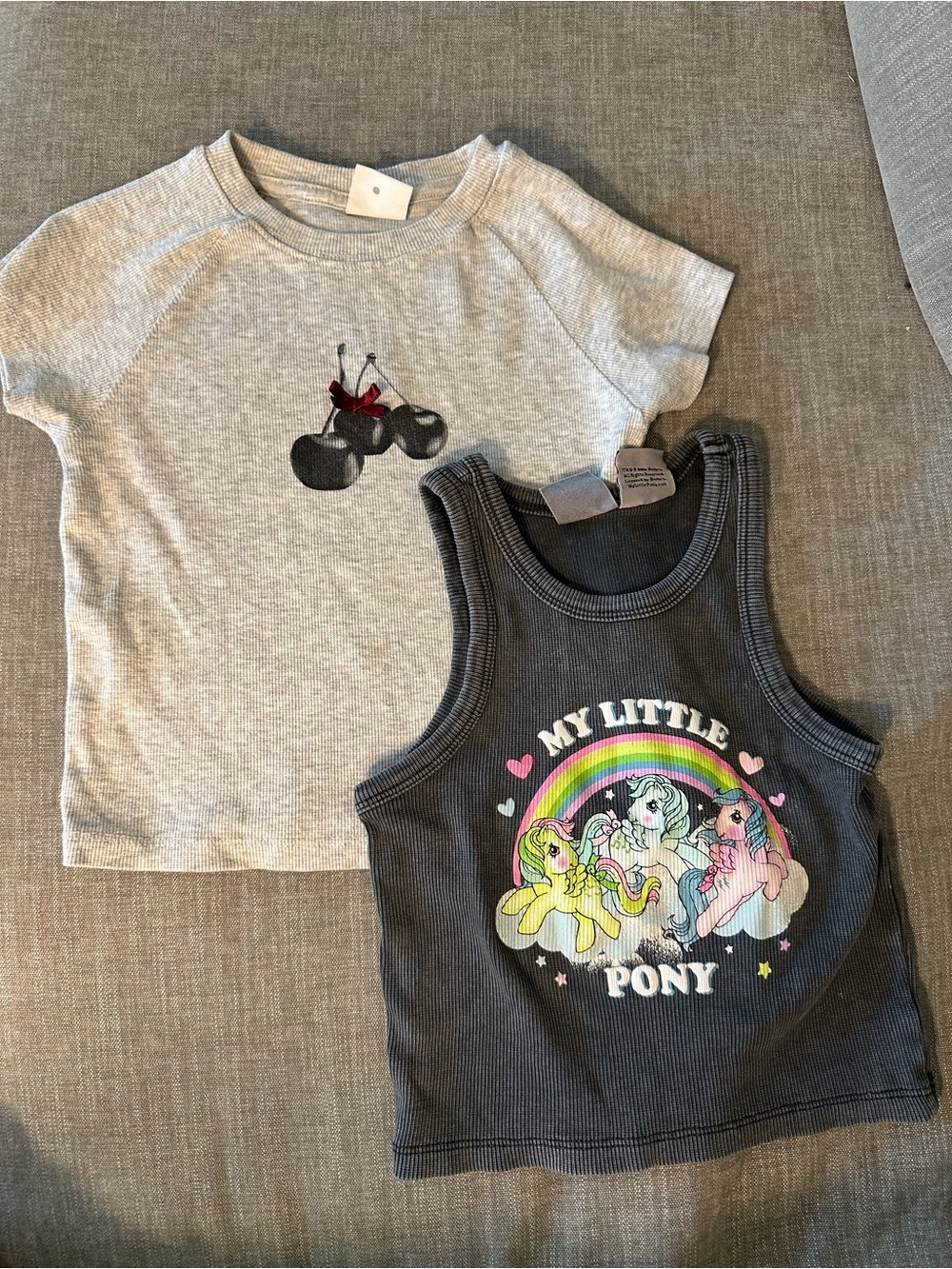 Zara kids My Little Pony Black Tank Top and cherry tshirt